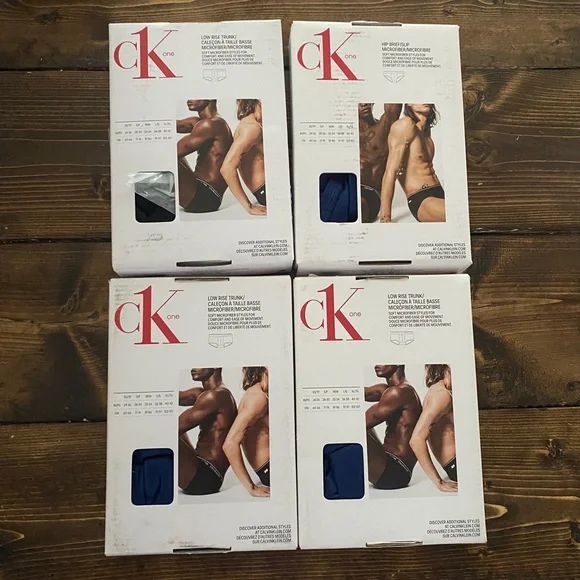 Calvin Klein CK One Microfiber Lot of 4 Men's Underwear (3) Trunk & (1) Brief XL